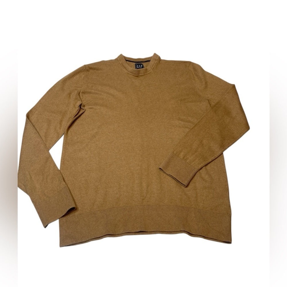 GAP Tan Brown Cotton Crew Neck Sweater Men’s Size Large Preppy Core